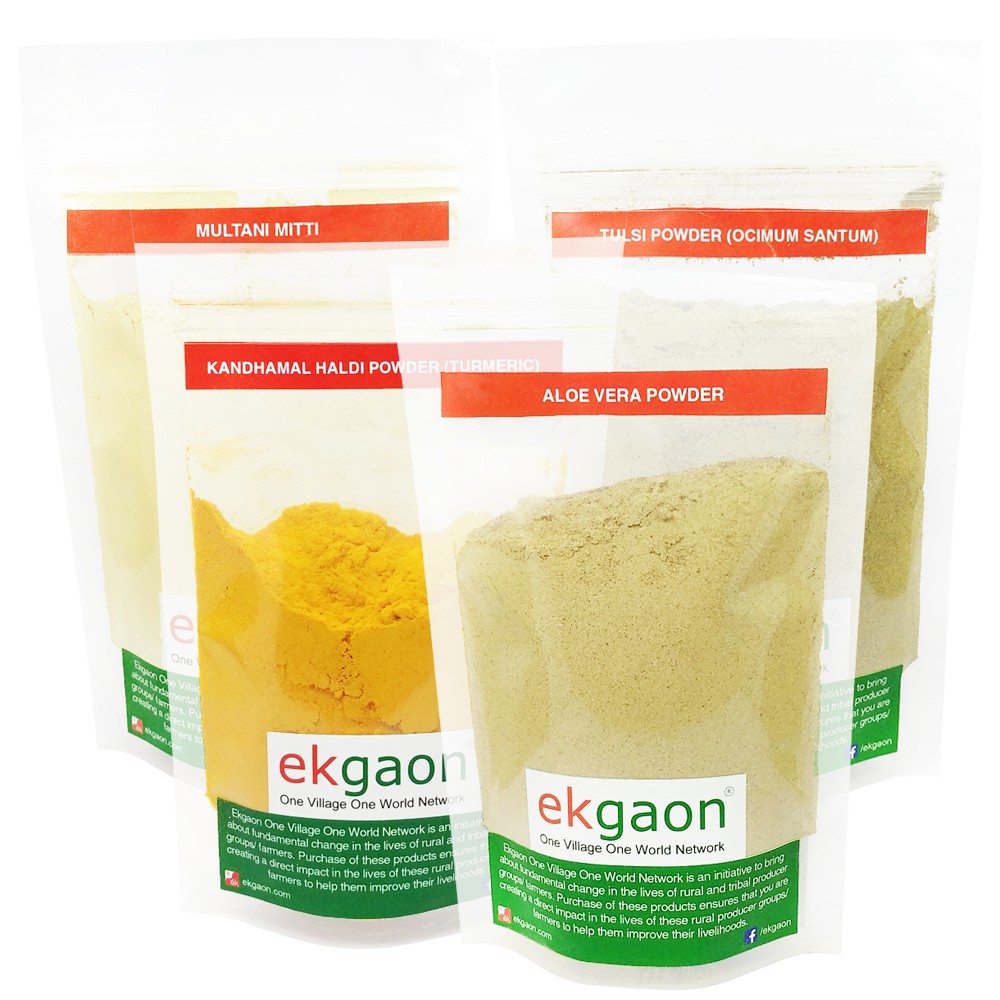 Skin Care Combo 2 Multani Mitti 100gm Aloe Vera Powder 100gm Tulasi Powder 50g Haldi 100g Buy Direct From Farm Healthy And Organic Food Ekgaon Com It has various wonderful benefits to offer. skin care combo 2 multani mitti 100gm