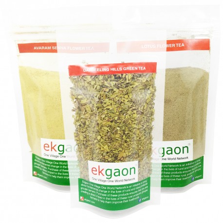 Anti-oxidant Tea Combo - 1 (Senna Flower Tea 100g, Lotus Flower Tea 50g, Darjeeling Green Tea 50g )