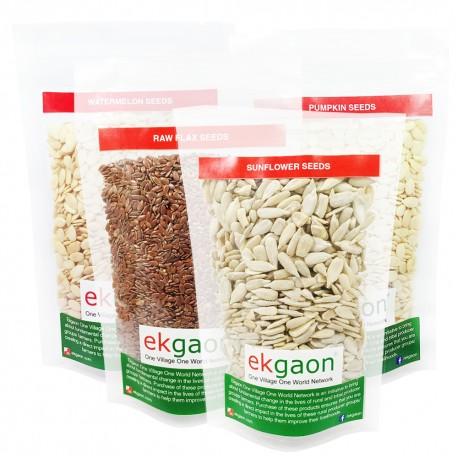 Healthy Seeds Combo ( Roasted Flax seeds 100g, Sunflower Seeds 100g,Pumpkin Seeds 100gm, Watermelon Seeds 100gm)