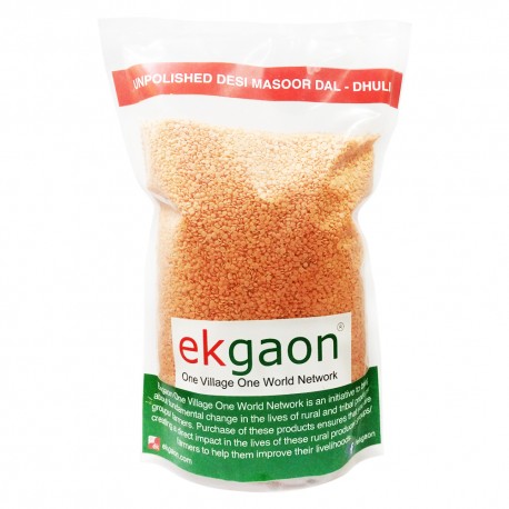 Unpolished Desi Masoor Dal - Dhuli (Washed & Split Red Gram) 500Gms