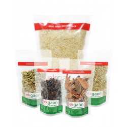 Biryani Combo ID- 1 Pack of 5 (Long Grain Biryani Rice, Cardamom, Cinnamon, Cloves, Fennel) Rice 1Kg and Spices each 50g