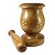 Wooden Spice Masher Mortar & Pestle (Dark Brown ~ Star)